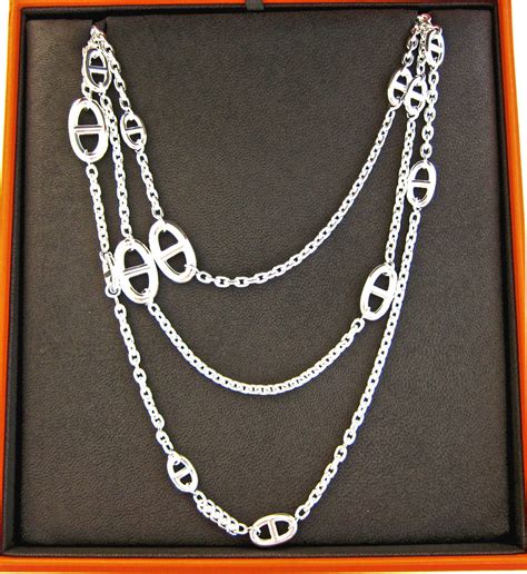 Hermes silver necklaces